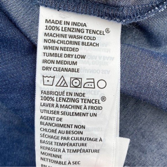 prAna Updrift Button Down Shirt 100% Tencel Denim - Picture 9 of 13